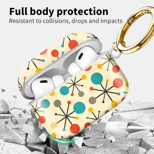 Miniatura 4 de Funda compatible con AirPod Pro de 2ª/1ª generación con llavero, funda protectora completa a prueba de golpes para auriculares inalámbricos
