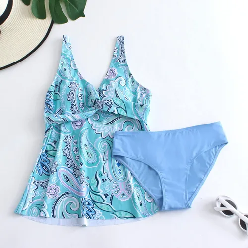 Miniatura 2 de Women's Sexy Slim Fit Bathing Suit Printed Sling Split Bikini Plus Size Swimsuit Casual Swimwear (Two Piece)