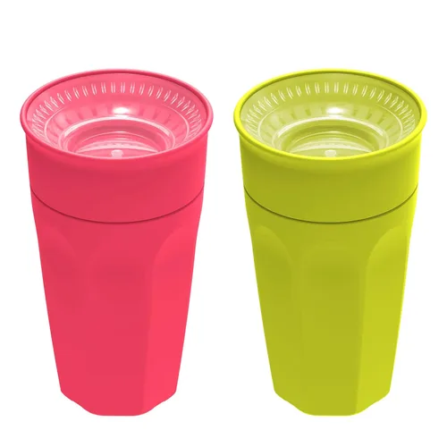 Miniatura 8 de Dr. Brown's Milestones Cheers 360 Taza de transición sin boquilla, apta para viajes y sin fugas para bebés y niños pequeños, verde y rosa, libre