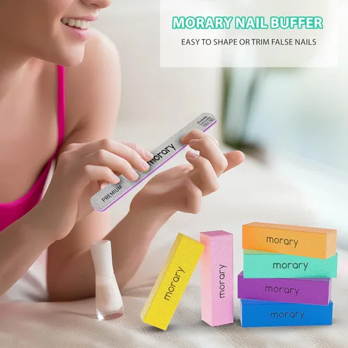 Miniatura 5 de Limas de uñas y pulidoras de 12 piezas, kit de herramientas profesionales de manicura, 6 unidades grises de doble cara de grano 100/180 limas