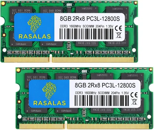 Miniatura 8 de 8GB 1Rx8 PC3L-12800S DDR3L 1600MHz DDR3 RAM SODIMM 1.35V CL11 204-Pin PC3-12800 RAM de actualización de memoria para portátil.