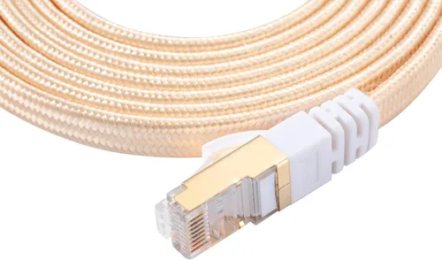 Miniatura 39 de Cable Ethernet Cat 7, DanYee, de nailon CAT7 de alta velocidad, profesional, chapado en oro, cables STP CAT 7 RJ45, cable Ethernet de 3 ft, 10 ft