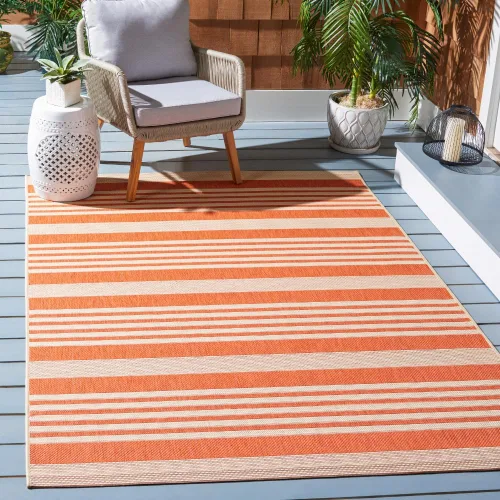 Miniatura 12 de SAFAVIEH Courtyard Collection - Alfombra decorativa, 2.3 x 5 pies, beige y verde oscuro, para interior/exterior, resistente a la intemperie