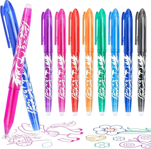 Miniatura 8 de KERIFI Bolígrafos de gel borrables de 0.7mm, bolígrafos de punta fina borrables con calor, haz que los errores desaparezcan, bolígrafos de tinta