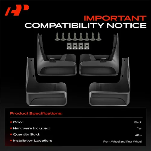 Miniatura 3 de A-Premium Aletas de barro compatibles con Toyota Sienna 2018 2019 2020 Mini furgoneta de pasajeros, no requiere perforación, protectores de lodo