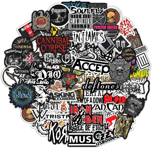 BulbaCraft Pegatinas Legendarias de Bandas de Rock – Adhesivos de Vinilo para Laptop de Heavy Metal - Pegatinas de Bandas de Vinilo para Adultos,