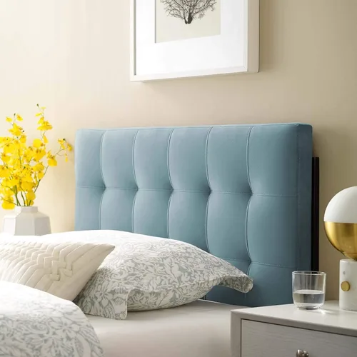 Miniatura 9 de Modway Lily Biscuit - Cabecero de terciopelo con estilo capitoné para cama individual, color gris