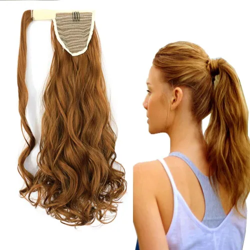 Miniatura 27 de Extensión de cola de caballo de 18 pulgadas para mujer, 3.53 onzas, fibra sintética natural japonesa resistente al calor, color negro azabache #1