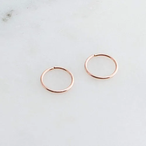 Miniatura 17 de Aretes de aro dorados y plateados para cartílago, nariz, tabique, oreja, hélix, tragus, joyería para mujer, hipoalergénicos, pequeños aros