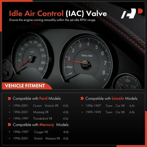 Miniatura 2 de A-Premium Válvula de Control de Aire de Ralentí de Inyección de Combustible IAC - V8 4.6L - Compatible con Ford, Lincoln y Mercury - 96-01 - Crown