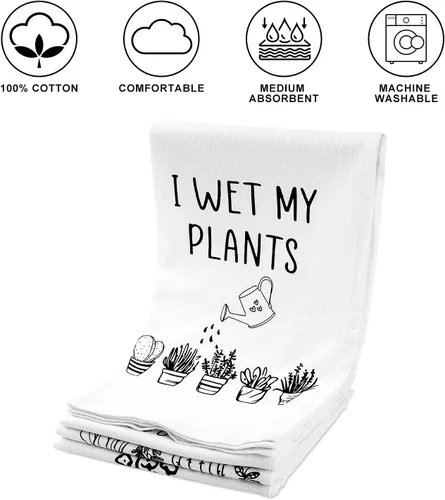 Miniatura 2 de Regalos de plantas Vastsea para mujeres jardineras - divertido juego de paños de cocina con plantas de 4, regalos únicos de casa para inauguración