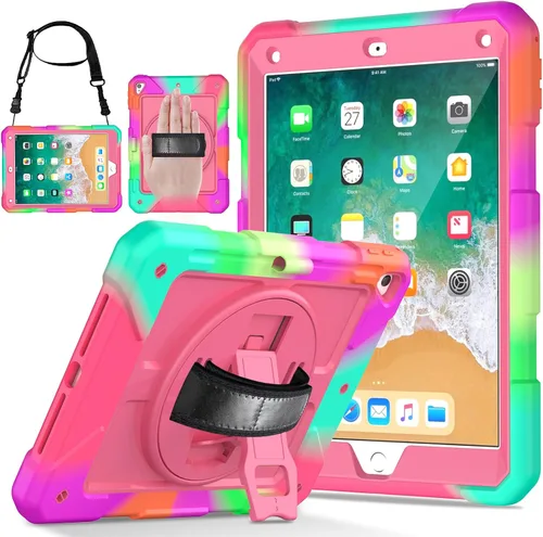 Miniatura 14 de LTROP Funda Protectora para iPad de 6ª/5ª Generación y iPad Air 2, Funda para iPad de 9.7 Pulgadas con Correa para el Hombro, Soporte