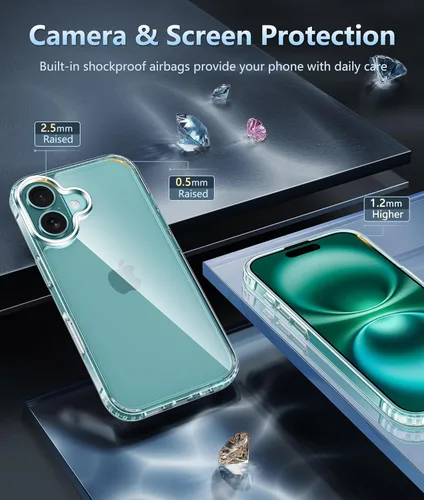 Miniatura 248 de FNTCASE Funda para iPhone 13 Pro-Max: Fundas magnéticas transparentes compatibles con Magsafe Slim anti amarillamiento protección contra caídas