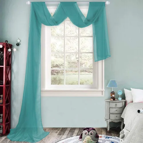 Miniatura 14 de HUTO Cenefas de cortina de gasa transparente blanca para habitación de niñas, bufandas de gasa suave para boda, fiesta, toldo, cama, 216 extra largas