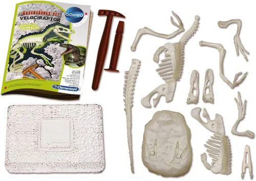 Miniatura 5 de CLEMENTONI 59174 Galileo Science Excavation Kit Velociraptor Juguete para niños mayores de 7 años cavando fósiles de dinosaurios con martillo