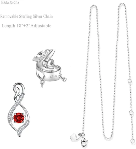 Miniatura 3 de Regalos de cumpleaños para mujeres, collar de amor infinito para esposa, mamá, piedras de nacimiento de septiembre, ópalo de zafiro azul, rosa