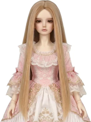 Peluca larga recta de 8-9 pulgadas 1/3 BJD MSD DOD Pullip Dollfie peluca centro de separación DIY fabricación accesorios para el cabello
