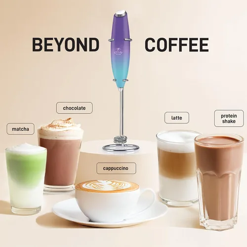 Miniatura 161 de Zulay Milk Boss Espumador de leche potente manual, hace espuma para latte, batidor para mezclar bebidas, café, miniespumador para capuchino, frappé