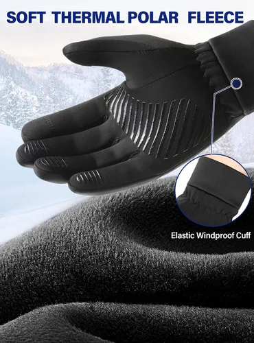 Miniatura 2 de Guantes de invierno para hombre y mujer, guantes térmicos resistentes al viento, para pantalla táctil, unisex, cálidos, antideslizantes, forrados