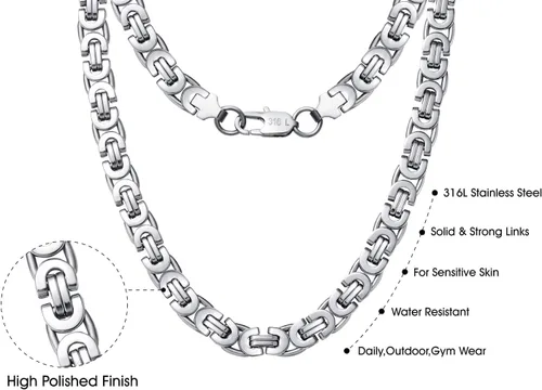 Miniatura 3 de Collar con dije de Jesucristo para hombre de acero inoxidable, 45505560657029.5 pulgadas.