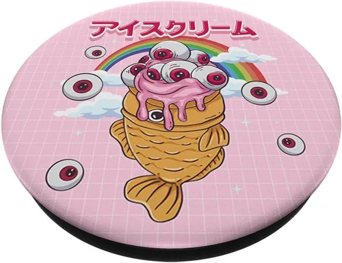 Miniatura 2 de Weirdcore Kawaii Taiyaki - Cono de helado para los ojos, PopSockets intercambiables