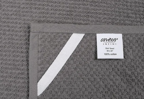 Miniatura 5 de Amour Infini paños de cocina y repasadores, 100 % algodón, muy absorbentes, se pueden lavar a máquina Rayas grises