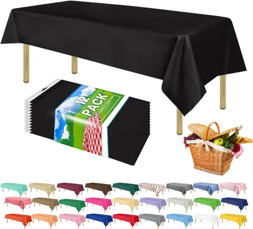 Miniatura 82 de Zimpleware - Mantel redondo de plástico para fiestas de 213 cm (84 pulgadas) de diámetro (paquete de 1, 6 y 12 unidades)
