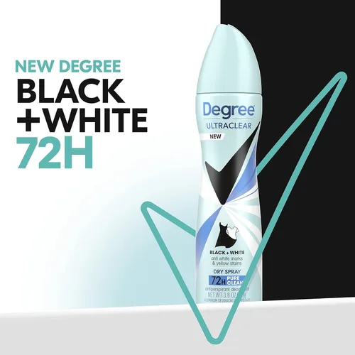 Miniatura 3 de Degree UltraClear - Desodorante antitranspirante negro y blanco en espray seco antimarcas blancas y manchas amarillas, antitranspirante puro