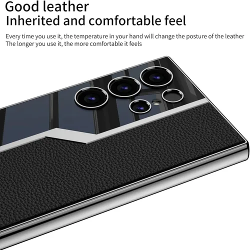 Miniatura 5 de Lunivop Para Samsung Galaxy S24 Ultra Funda TPU Marco y Volver PU Cubierta de cuero Funda de silicona delgada para S 24 Ultra 6.8 '' 5G 2024 a