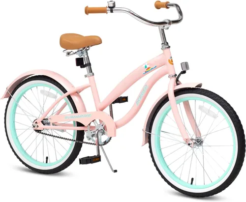 Miniatura 11 de ACEGER Bicicleta crucero de playa para niñas de 5 a 13 años, 16" 18" 20" 24" bicicleta de una sola velocidad para niños incluye freno contrapedal
