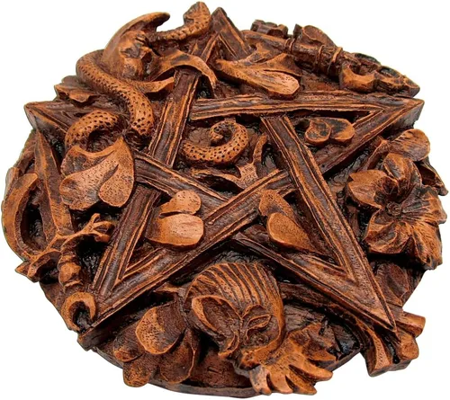 Miniatura 2 de Dryad Design Cimaruta - Placa de pared con diseño de pentáculo, Wiccan Pagan Italian Witchcraft Home Decor (acabado de madera)