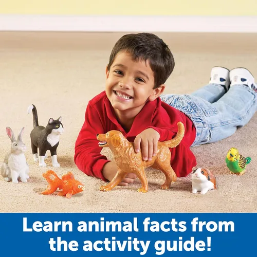 Miniatura 4 de Learning Resources Figuras de animales domésticos Jumbo - 6 piezas, juguetes de mascotas preescolar para edades de 2 años en adelante, juguetes