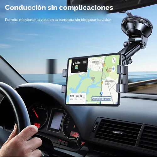 Miniatura 2 de Soporte para tablet para coche, soporte para iPad para coche【Parabrisas+Salpicadero】Ventosa para iPad para camión Soporte【360° 】Soporte para tablet
