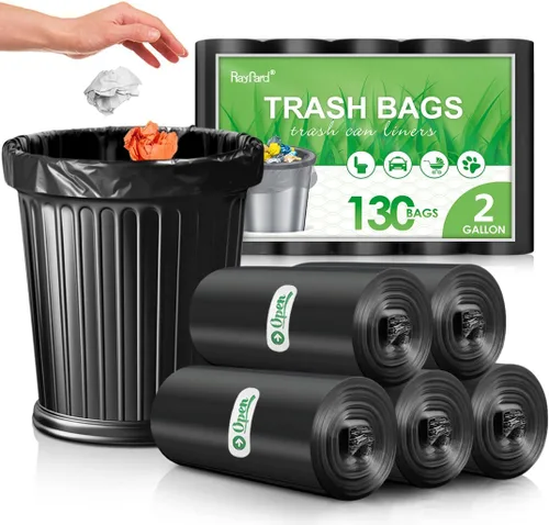 Miniatura 14 de Bolsas de basura pequeñas y fuertes de 6 galones (ajuste de 5.5-6 galones), 72 bolsas de basura de 25 litros para el hogar, oficina, cocina, baño