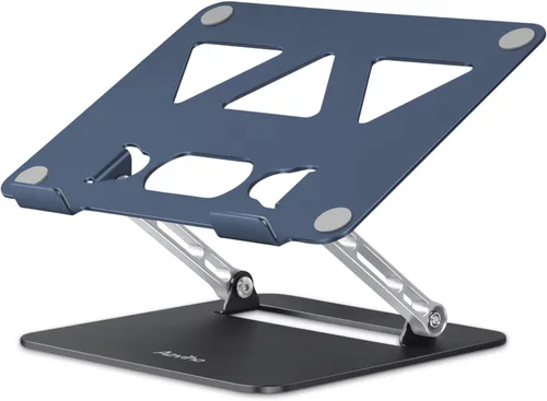 Miniatura 18 de Aoviho Soporte ajustable para laptop para escritorio, soporte portátil y elevador, soporte plegable de aluminio para computadora portátil para Negro