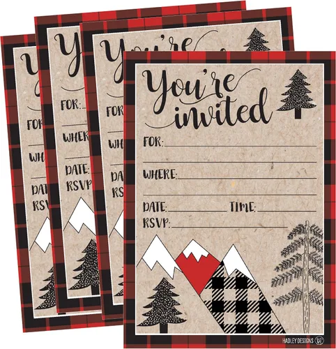 Miniatura 7 de Hadley Designs 25 invitaciones de fiesta de Navidad - Tarjetas de invitación de vacaciones premium para niños y adultos, invitaciones de fiesta