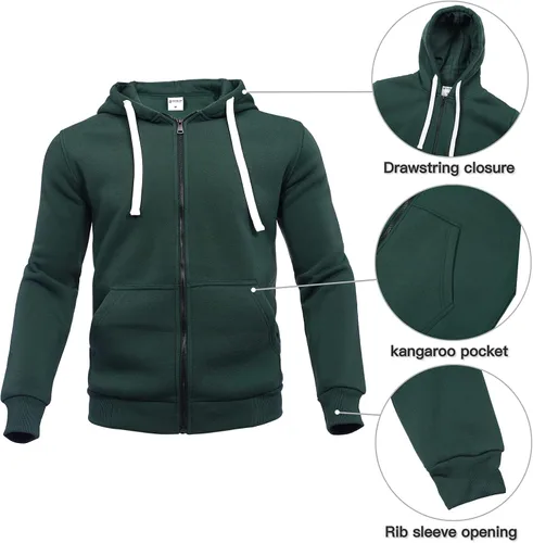 Miniatura 4 de Xmgelp Conjunto deportivo con capucha para hombre de 2 piezas, casual, con cierre completo