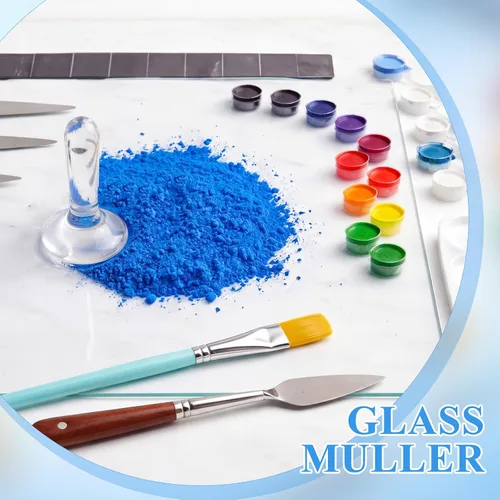 Miniatura 2 de Nuanchu Muller de vidrio para hacer pintura, suministros de arte Muller de 1.57 pulgadas para artistas, aparato de maja para acuarela, aceite