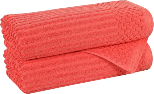 Miniatura 109 de Superior Juego de 6 toallas de algodón sólido y acanalado, toallas de cara de 13 x 13 pulgadas, toallas de mano de 16 x 28 pulgadas, toallas de baño