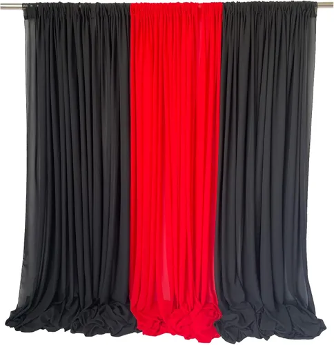Miniatura 5 de Cortinas de fondo de gasa transparente de 10 x 10 pies (5 pies x 2 paneles), cortinas de tela de gasa para bodas, cortina larga transparente
