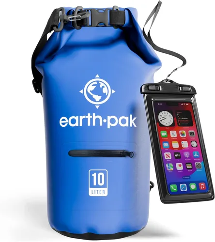 Miniatura 21 de Earth Pak Bolsa seca impermeable con bolsillo con cremallera, mochila impermeable para mantener el equipo seco Amarillo
