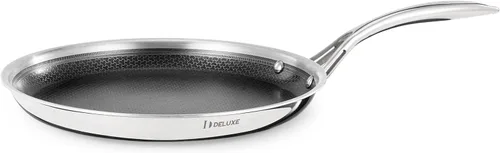 DELUXE Sartén antiadherente de cerámica híbrida, 12 pulgadas, mango que se mantiene fresco, apto para lavavajillas y horno, listo para inducción,