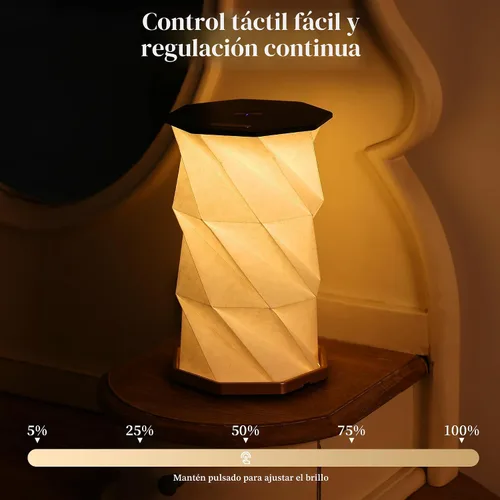 Miniatura 3 de Lámpara portátil de regalo de viaje con atenuador táctil, lámpara de viaje de luz cálida, lámpara de papel plegable, lámpara de mesa de batería