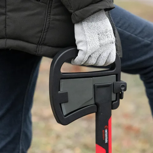 Miniatura 8 de INTERTOOL Hacha larga para acampar con hacha para cortar madera y leñar, herramienta de hacha de 18 pulgadas para dividir leña y supervivencia al
