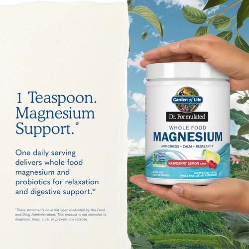 Miniatura 7 de Garden of Life Dr. Formulated, Magnesio de alimentos integrales, limón frambuesa, 14.9 oz (421.5 g)