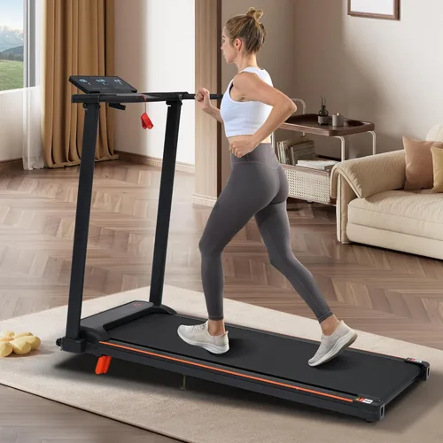 Miniatura 9 de Merax Cinta de correr con 8% de inclinación, cintas de correr plegables de 3.0 HP para el hogar, almohadilla para caminar de 10 MPH con barra