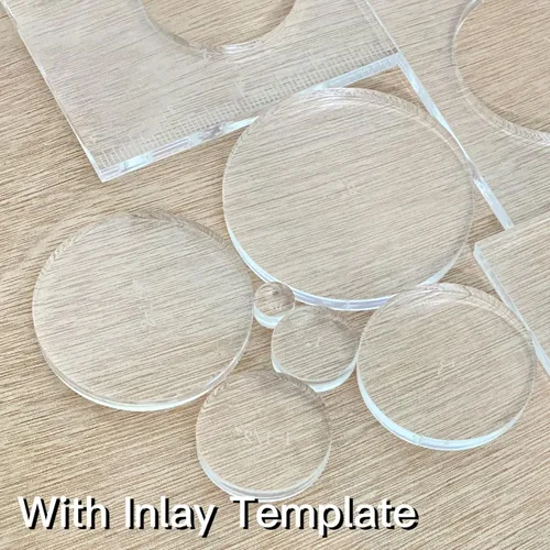 Miniatura 2 de Paquete de 4 plantillas de incrustaciones circulares para enrutador para carpintería, plantillas decorativas para enrutador