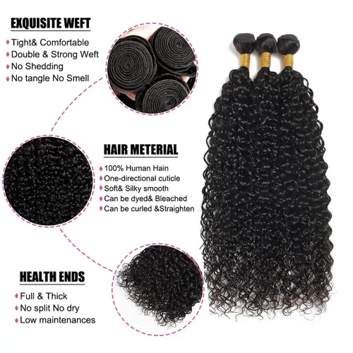 Miniatura 2 de 12A Brazilian Deep Wave Human Hair Bundles 14 16 18Inch 100% Unprocessed Brazilian Virgin Human Hair Weave 3Bundles Deep Wave Curly Hair Extensions