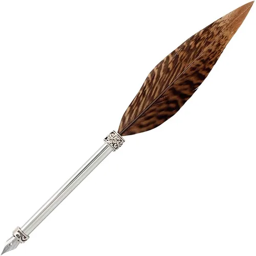 Miniatura 14 de Gullor Pluma de pluma vintage, pluma de inmersión de plumas naturales con caja de regalo, negro y marrón