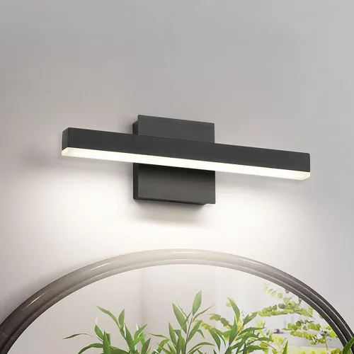 Joossnwell Lámpara LED para tocador de baño, accesorio de iluminación moderno, barra de luz de baño de 15.75 pulgadas, aplique de pared negro 12W